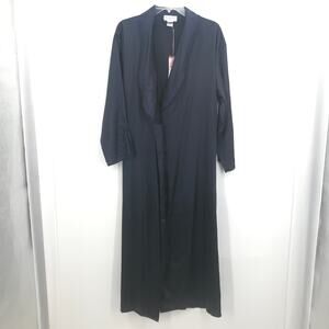 Vertigineux Women's Long Sleeve Robe Belted Waist Side Pocket Black One Size